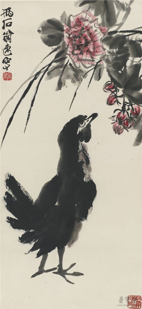 王鑄九 雞 83cm×37cm
