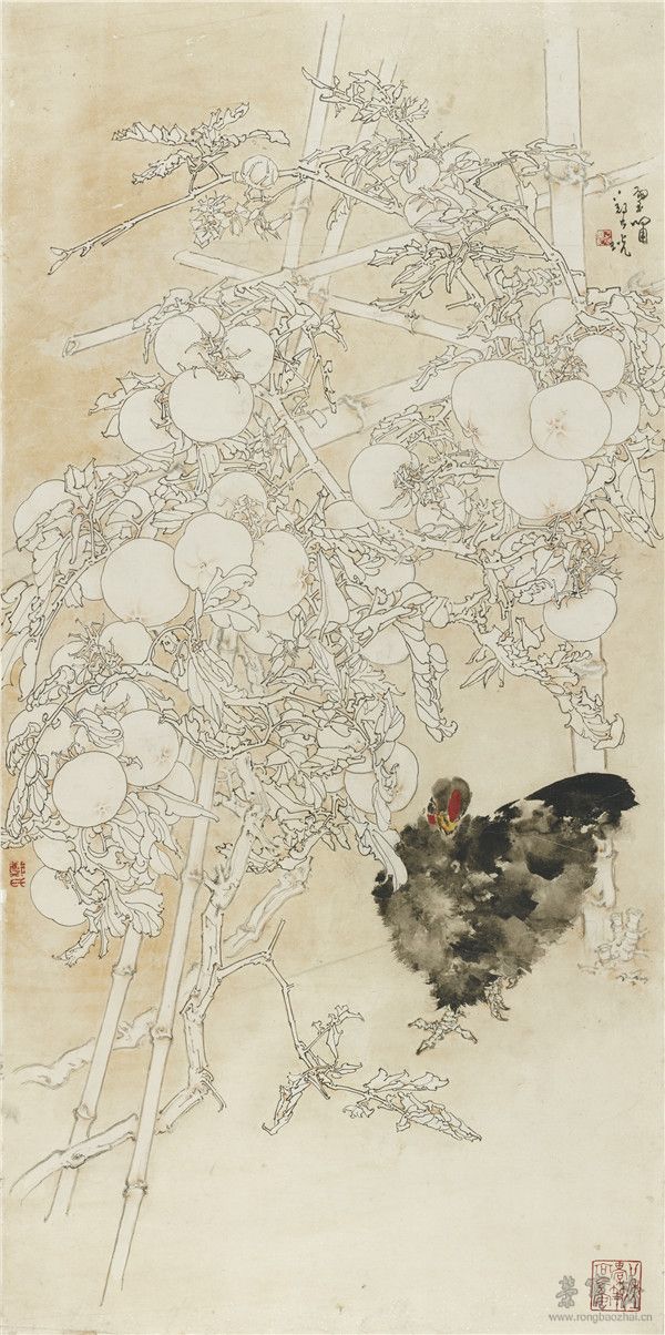 鄭乃珖 園趣圖 134cm×67cm