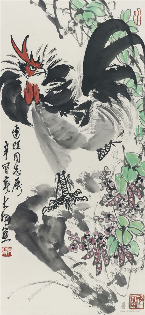 陳大羽 雞 95cm×44cm