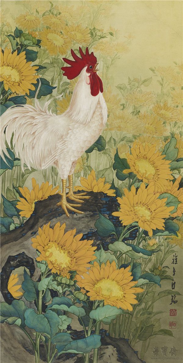 白銘 葵花公雞 126cm×63cm